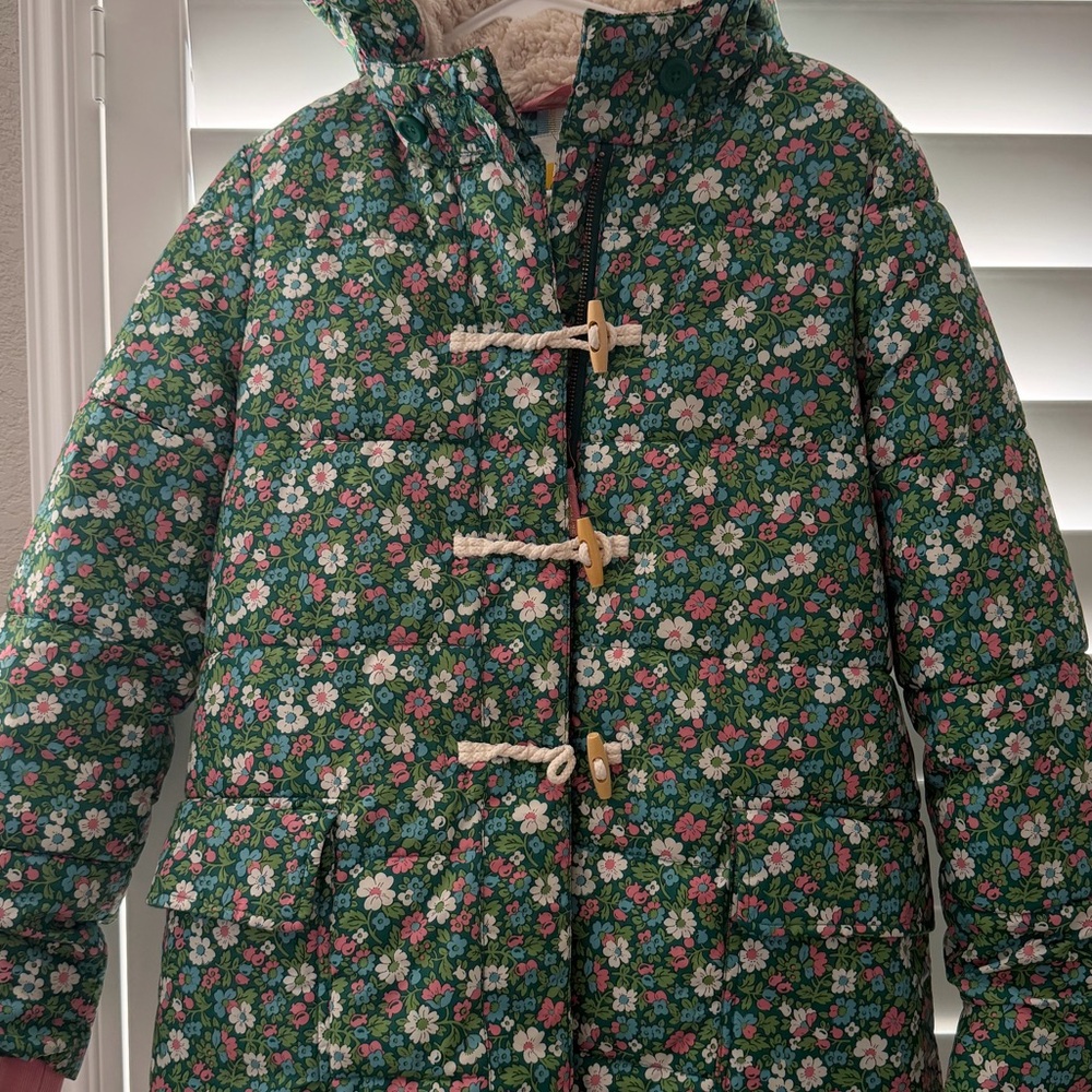Floral Kids Jacket with Toggle Closure